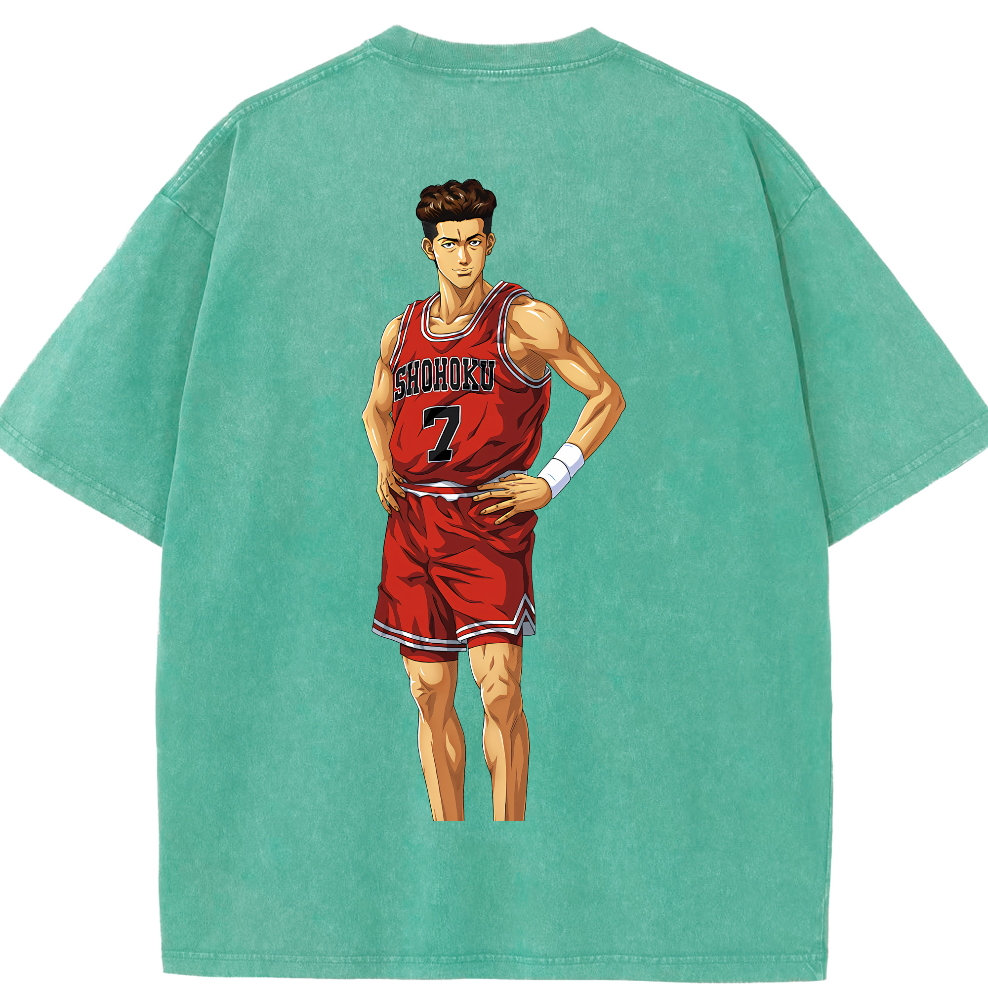 （画像用） SLAM DUNK／スラムダンク 綿100% ヴィンテージ風 半袖Tシャツ（背面プリント）
